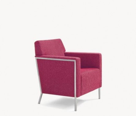 Contemporary armchair / fabric / standard base