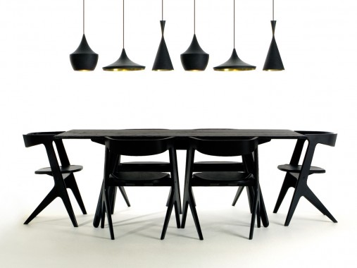 tom-dixon-slab-chairs-and-tom-dixon-slab-table-in-black-oak-with-tom-dixon-beat-lights